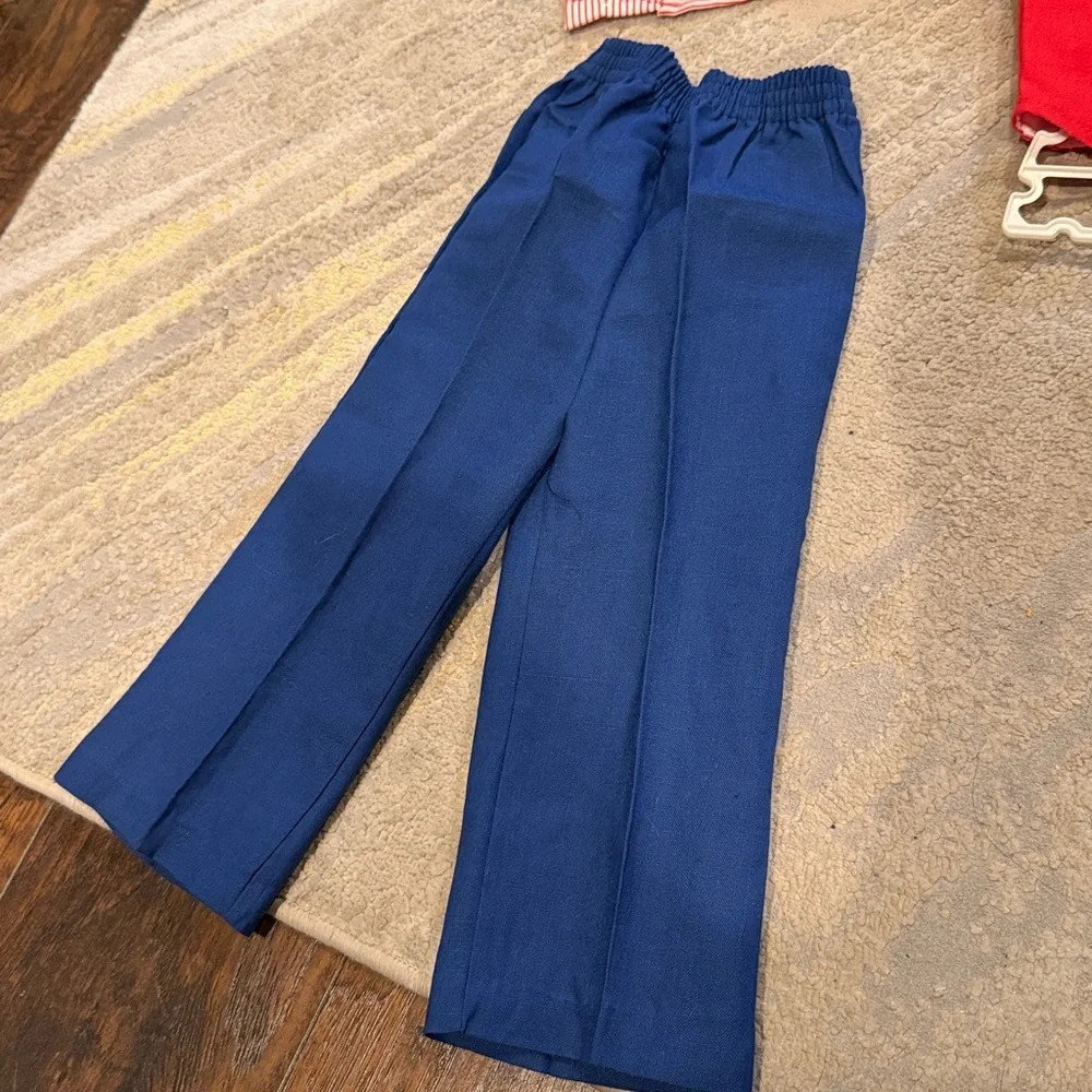 Vintage Toddler Boy 4 Pc Shirt Vest Pant Bowtie Pinstripe 2t happy Fella USA new